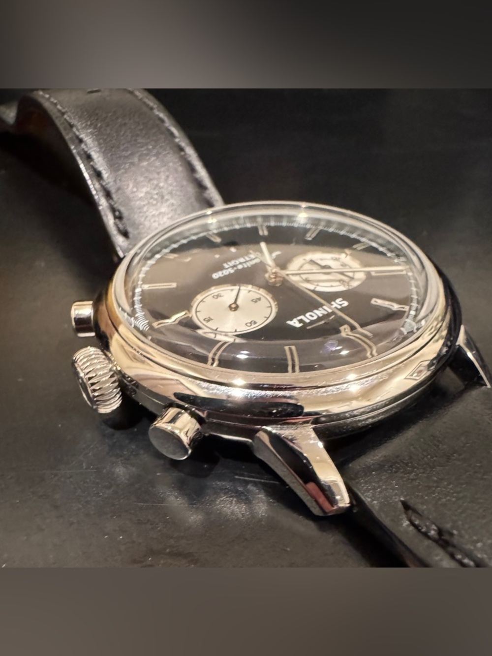 Shinola Bedrock Chronograph Watch with Black Leather Strap - Picture 9 of 14